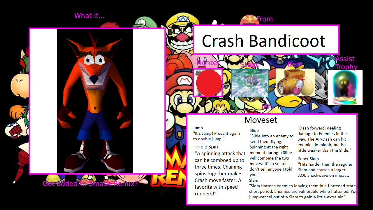 Crash Bandicoot devs call it a dream to have him in Super Smash