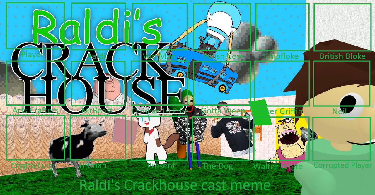 Raldi's Crackhouse cast meme by snivy0711 on DeviantArt