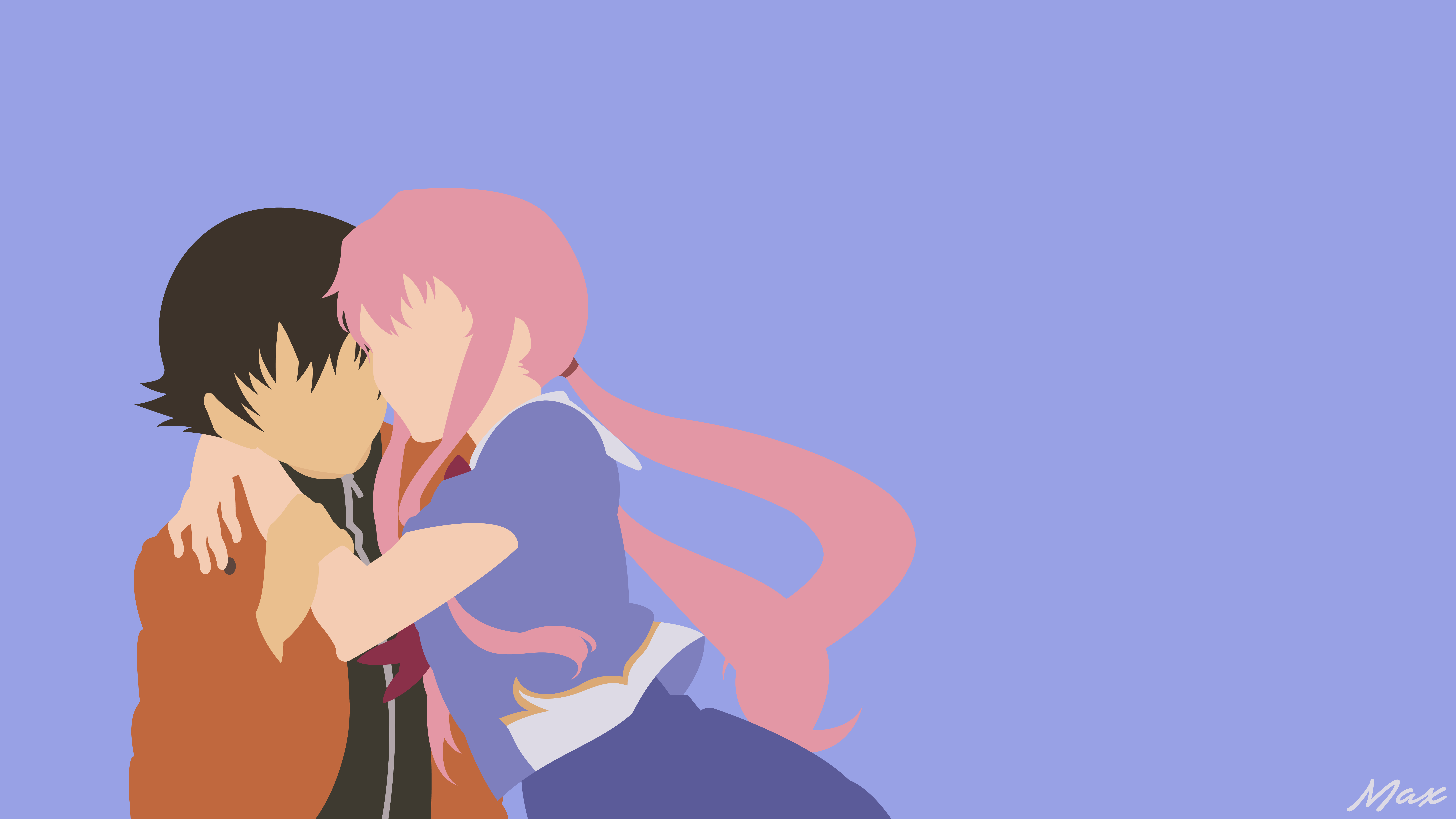 Yuki and Yuno (Mirai Nikki) Minimal Wallpaper 2