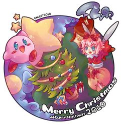 Kirby - Merry Christmas 2010 by ehllychan