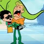 Aqualad and Robin crying XD