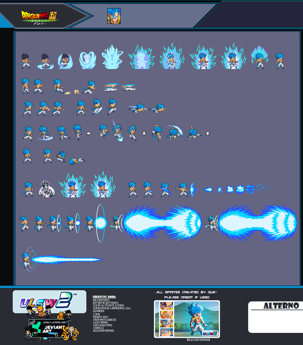 Ulsw2 Gogeta Blue ULSW2, Sprite Sheet by ErickJCrack507 on DeviantArt