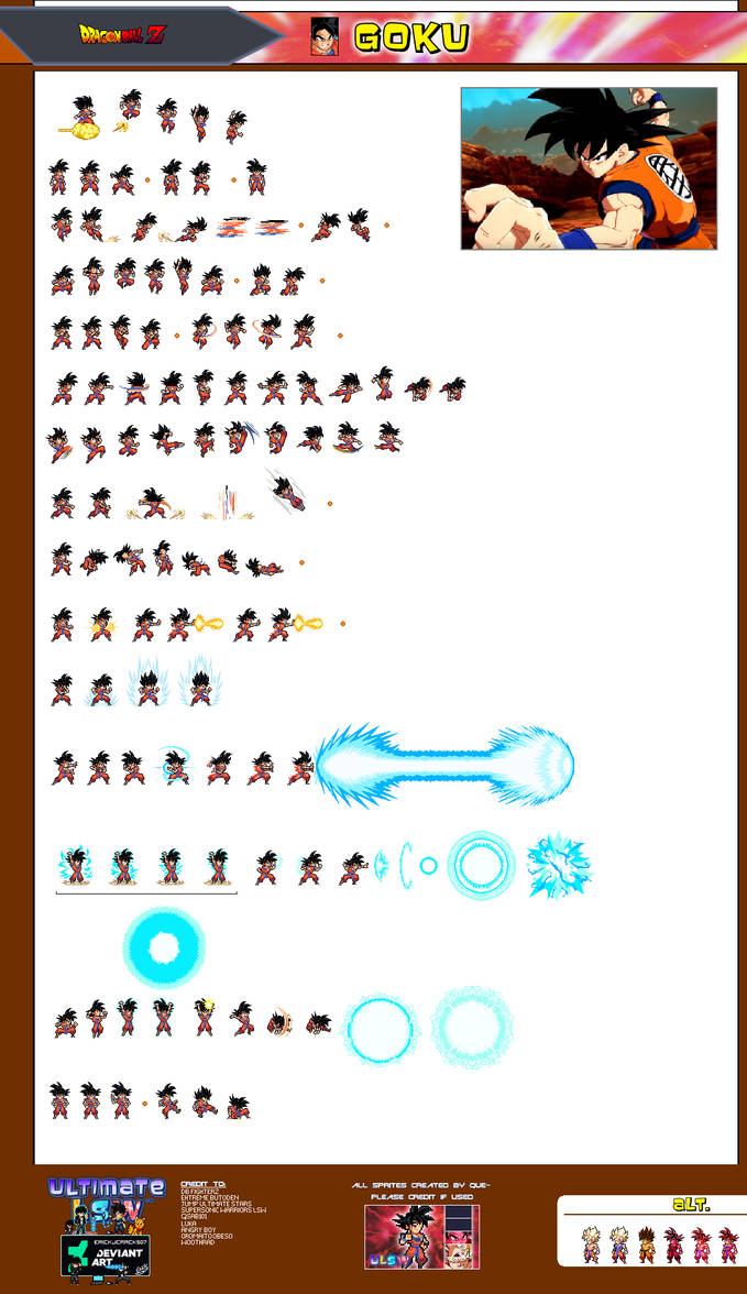 Goku Base saga saiyan ULSW, Sprite Sheet by ErickJCrack507 on DeviantArt