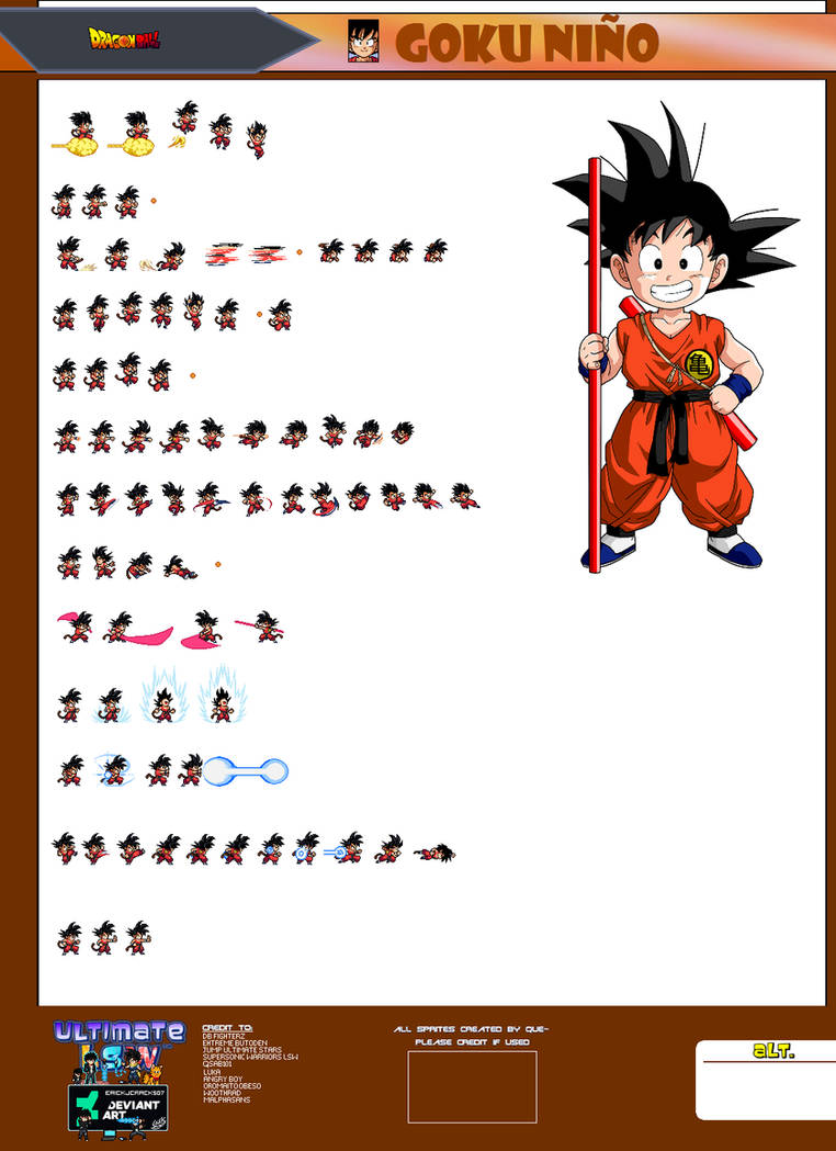 Kid Goku ULSW, Sprite Sheet by ErickJCrack507 on DeviantArt