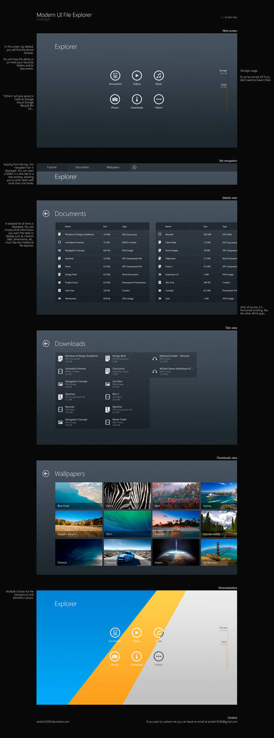 Modern UI File Explorer Concept by andrei19190 on DeviantArt