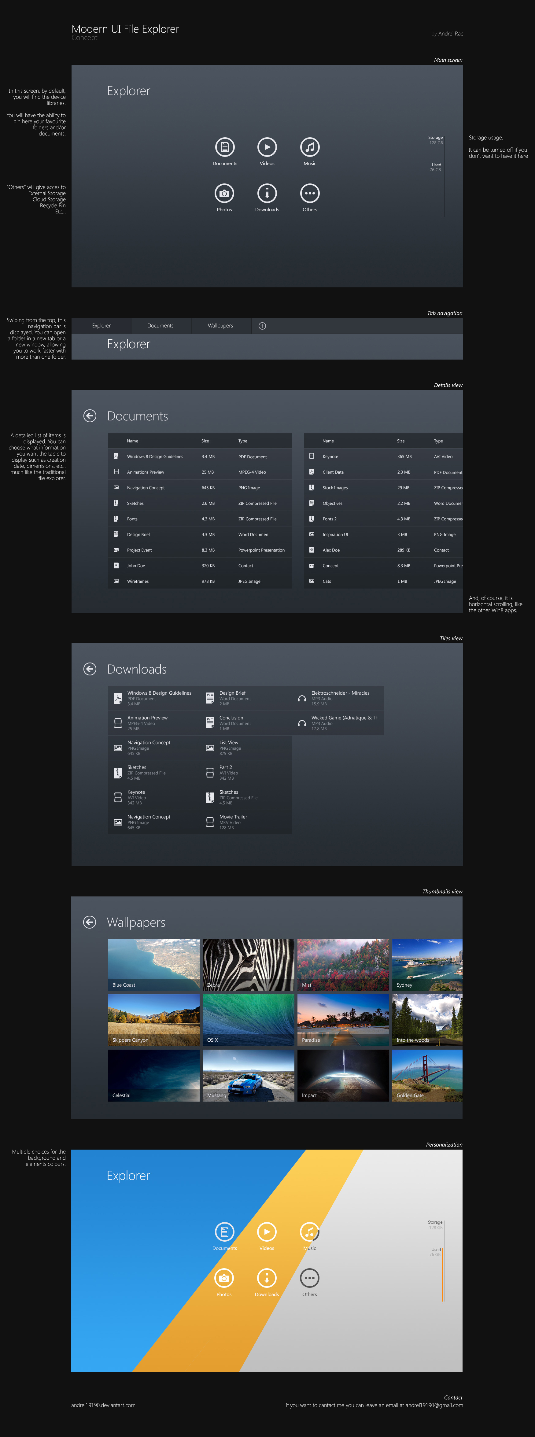 Modern UI File Explorer Concept