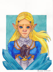 Zelda watercolor fanart (video in description)