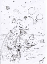Dinosaur,space yeah by Spyhamschter