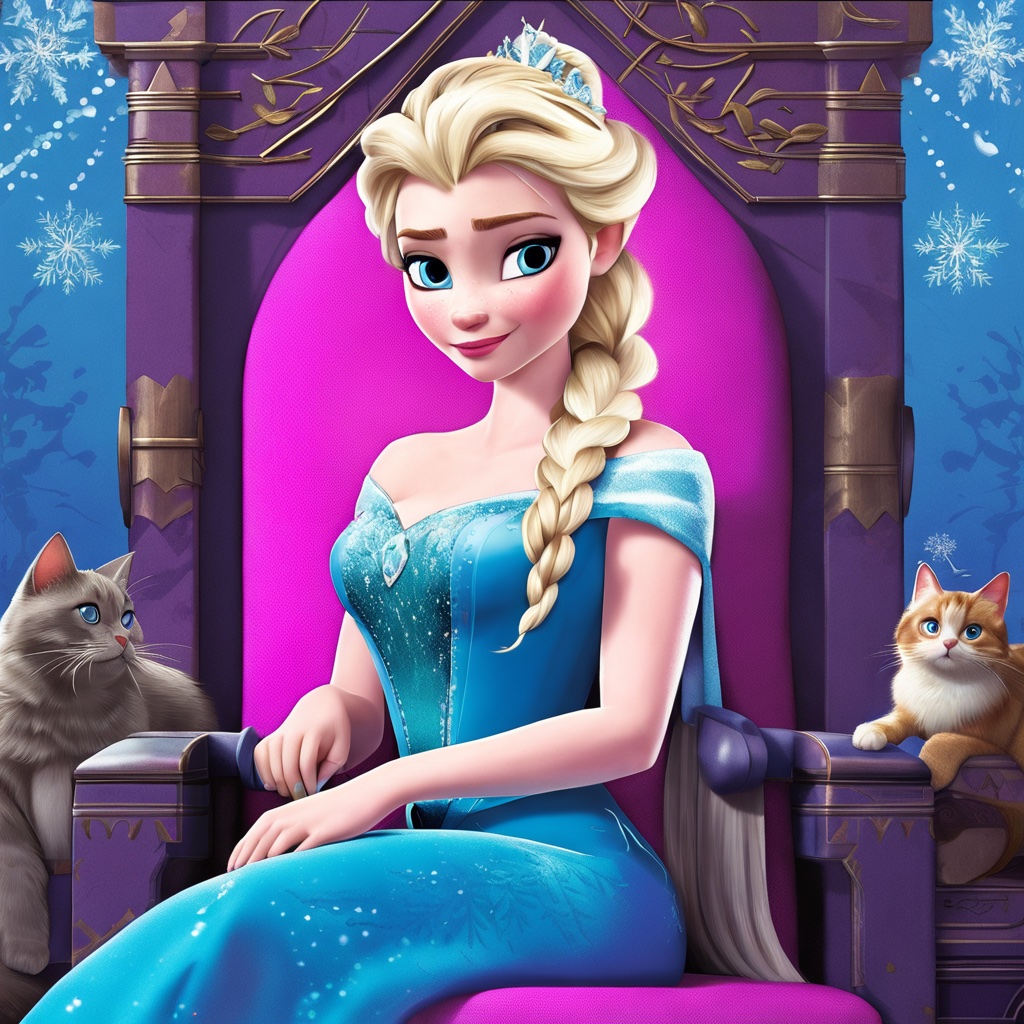 Queen Elsa and Her Cats by JacksonCurry on DeviantArt