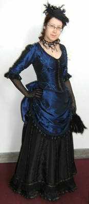 Blue victorian bustle dress
