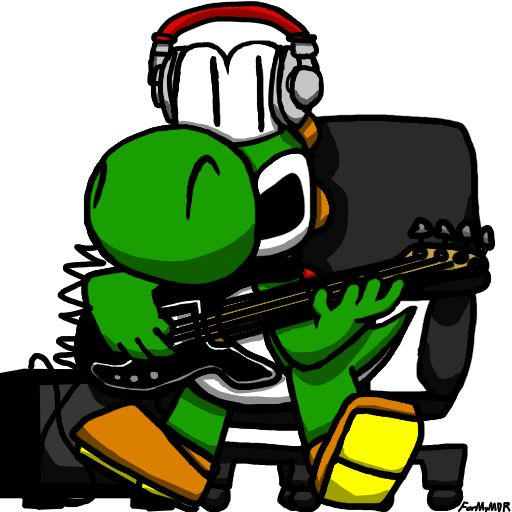 Yoshi Playing Instruments Yoshi Playing Bass by scrolltroopa on DeviantArt
