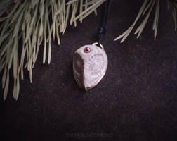 Antler owl pendant