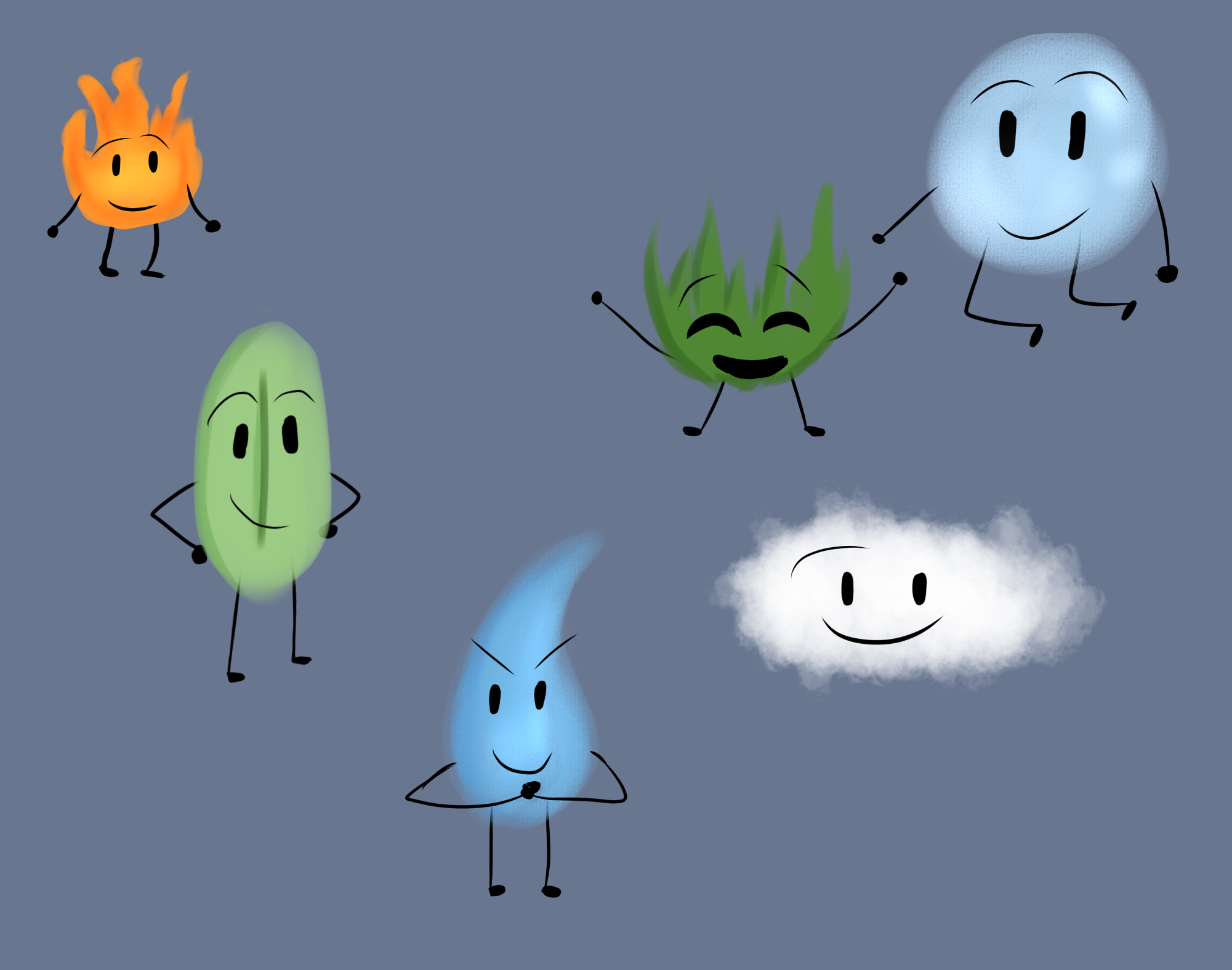 random bfdi sketches by vividrvxeams on DeviantArt