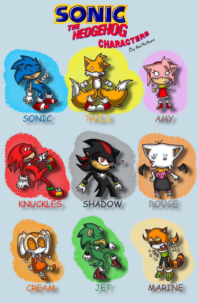 Sonic the Hedgehog Characters by KaiThePhaux on DeviantArt