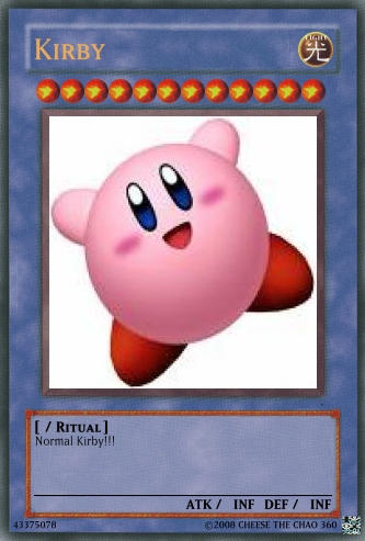 kirby yugioh cards Nintendo Blue Playing : Toys & Games Touching the blue flower on the right Kirby Yu-Gi-Oh card by cheese-the-chao-360