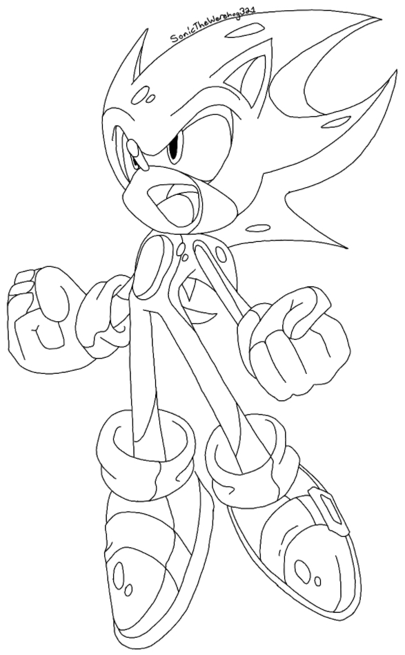 Premium AI Image  Sonic the hedgehog coloring page