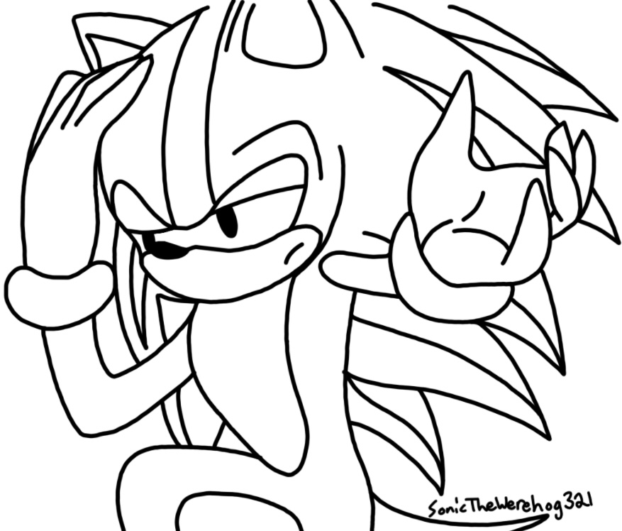 Darkspine Sonic Drawing by SonicTheWerehog321 on DeviantArt