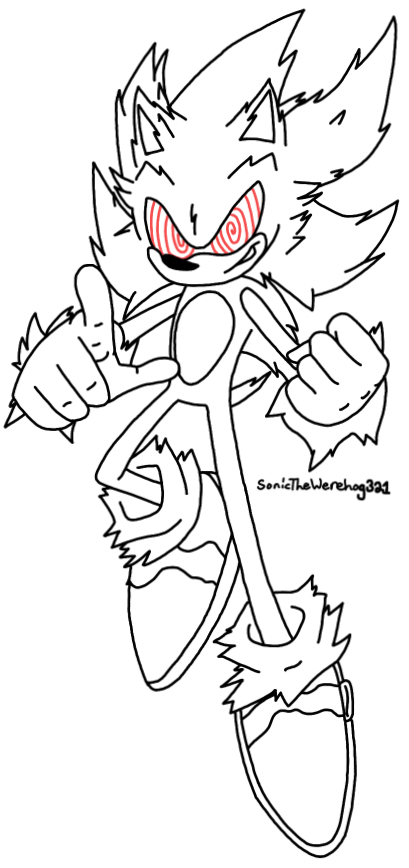 Sonic 2 Drawing styled Fleetway Super Sonic from V by Abbysek on DeviantArt