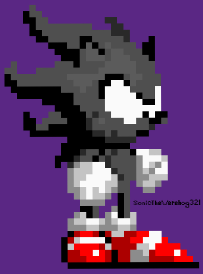 Dark sonic pixel art