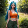 Bulma Cosplayer in cute outfit