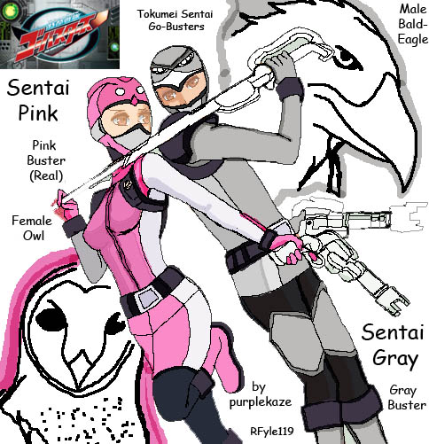 Gray Buster and the Real Pink Buster Coloured ver