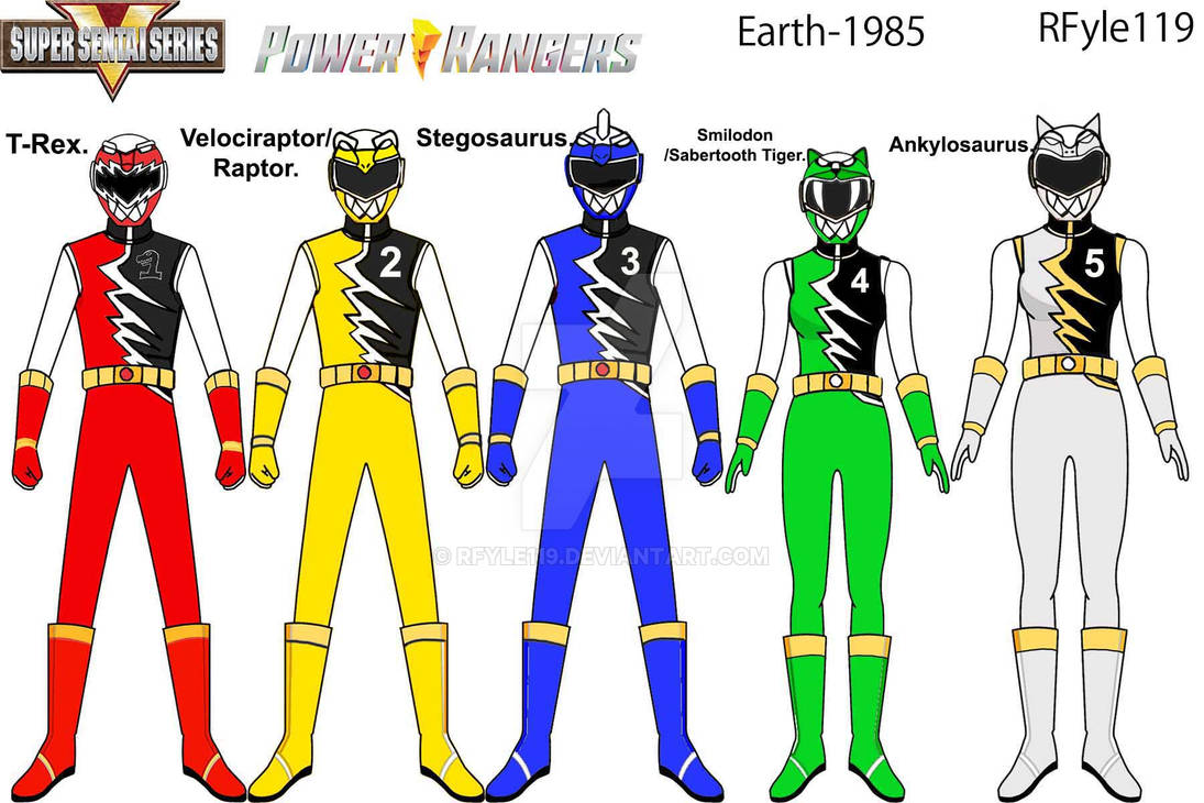 Dino-Rangers different team for Earth-1985 by RFyle119 on DeviantArt