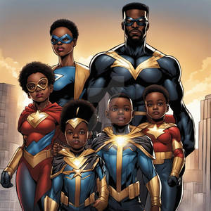 Black Elite Superhero Family 