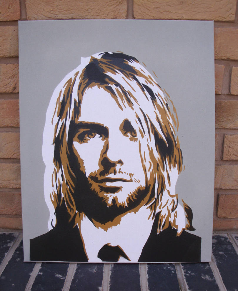 kurt cobain stencil painting by ramart79 on deviantart