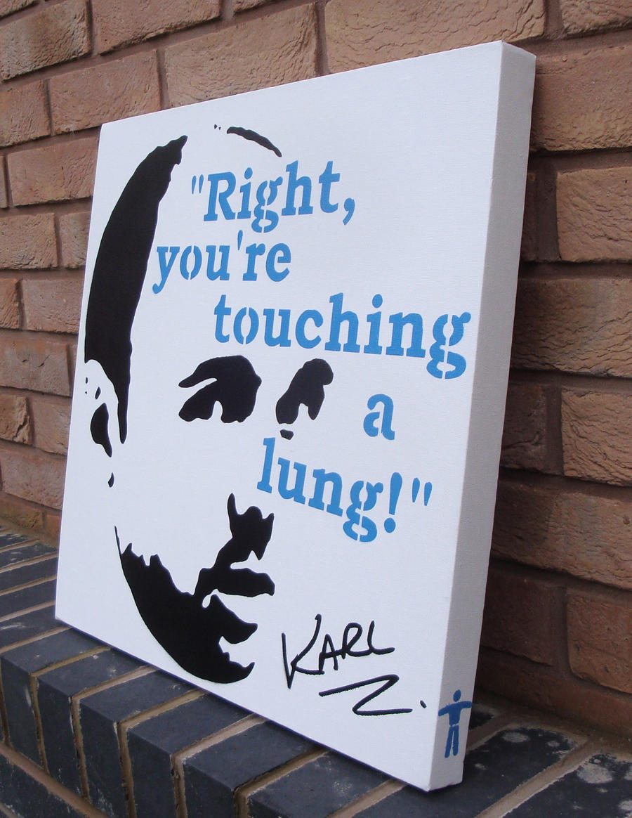 Karl Pilkington Stencil on Canvas for Charity