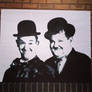 Laurel and Hardy multilayer stencil and spraypaint