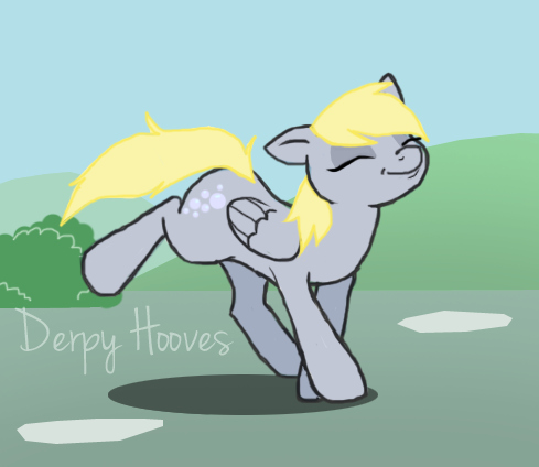 Derpy Hooves enjoying herself.