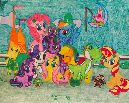 Yoshi and ponies St. Patricks Day 2024 by JustinValdecanas