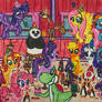 Yoshi and ponies celebrate Pinkie Pies birthday