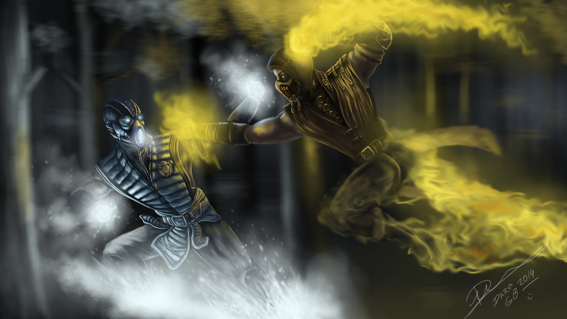 MK Art Tribute: Sub Zero from Mortal Kombat 4/Gold