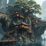 Mist Sea Village Bridges of the Karst Canopy