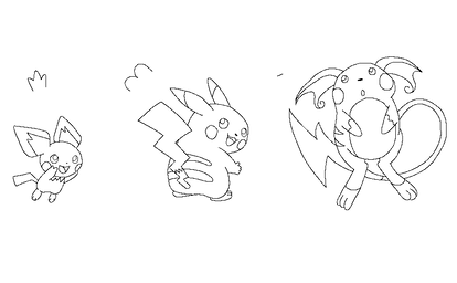 Pikachu Evolution traced base F2U