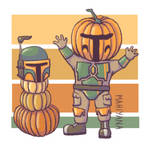 Pumpkin Mandalorian and Mandalorian Pumpkin by MahiyanaCarudla