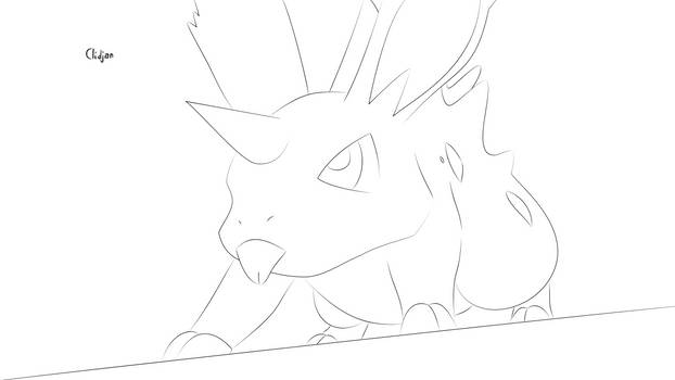 Nidoran male lineart