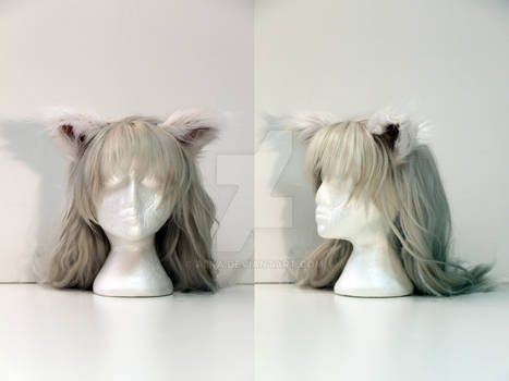 Quality White cat ears, Medium