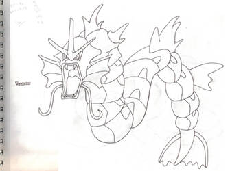 Gyarados Sketch BW