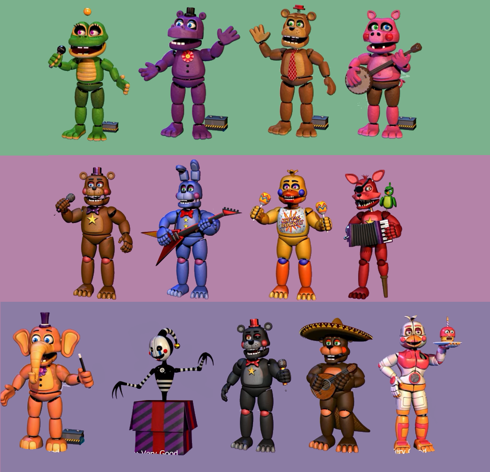 FNaF 6 - All Animatronics by LUVUS-7 on DeviantArt