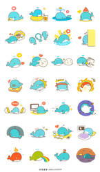 Summer Whale Stickers