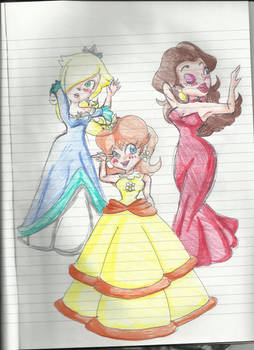 Rosalina, Daisy and Pauline in summer dresses