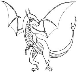 Dragon or Dinosaur Lineart