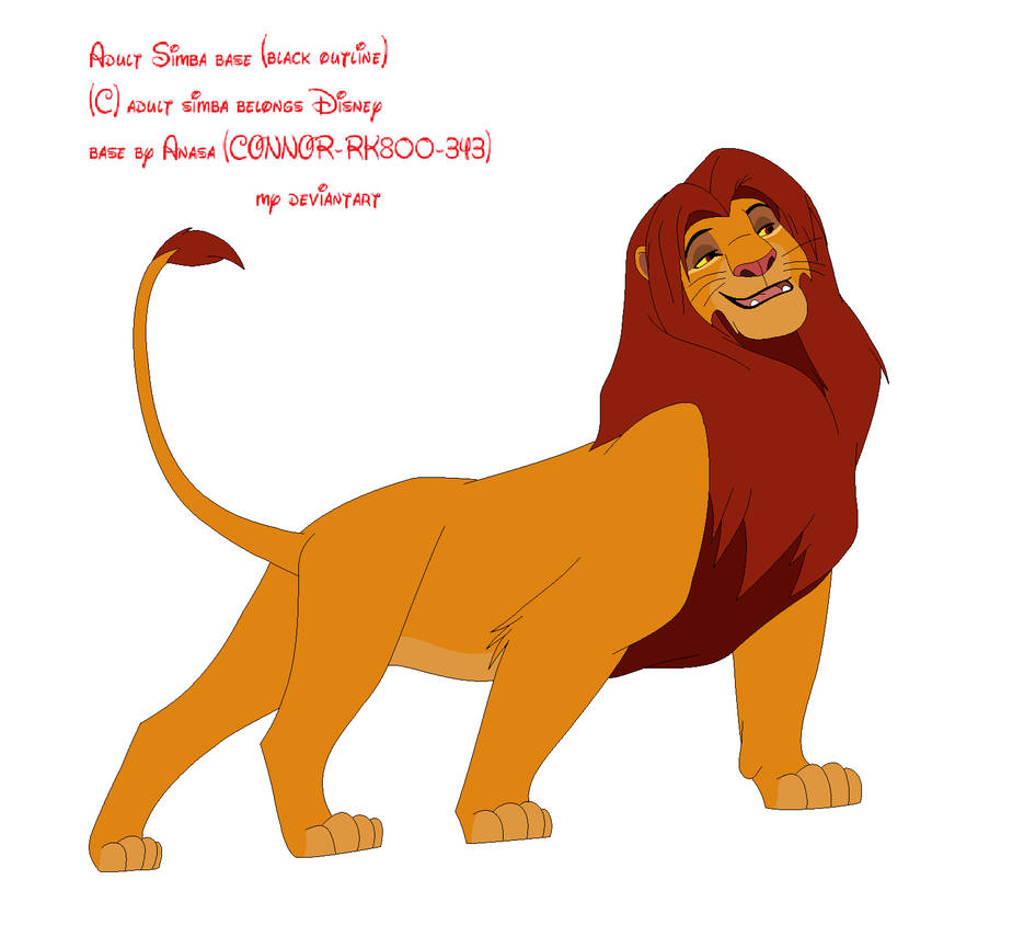 Adult Simba Base by CONNOR-RK800-343 on DeviantArt