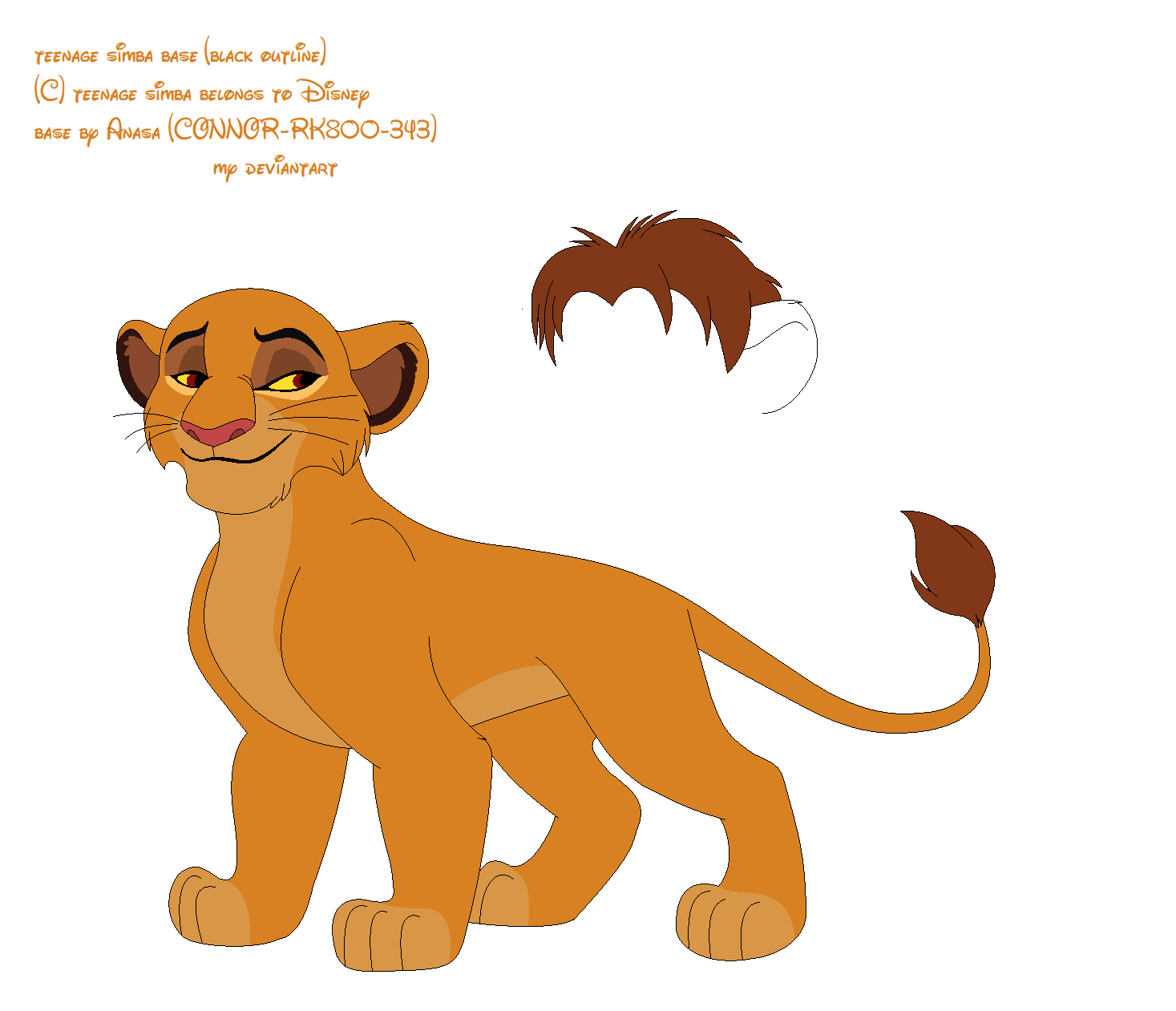teenage simba base by CONNOR-RK800-343 on DeviantArt