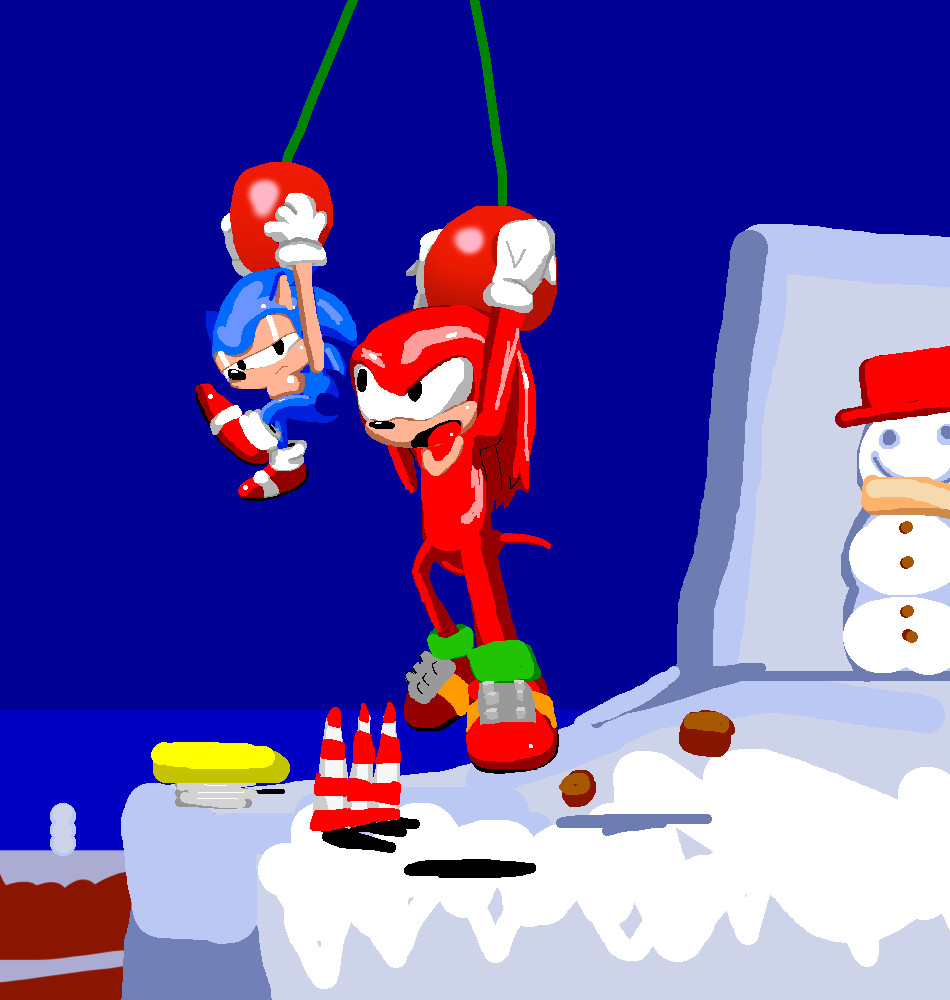 Sonic And knuckles Christmas Cake