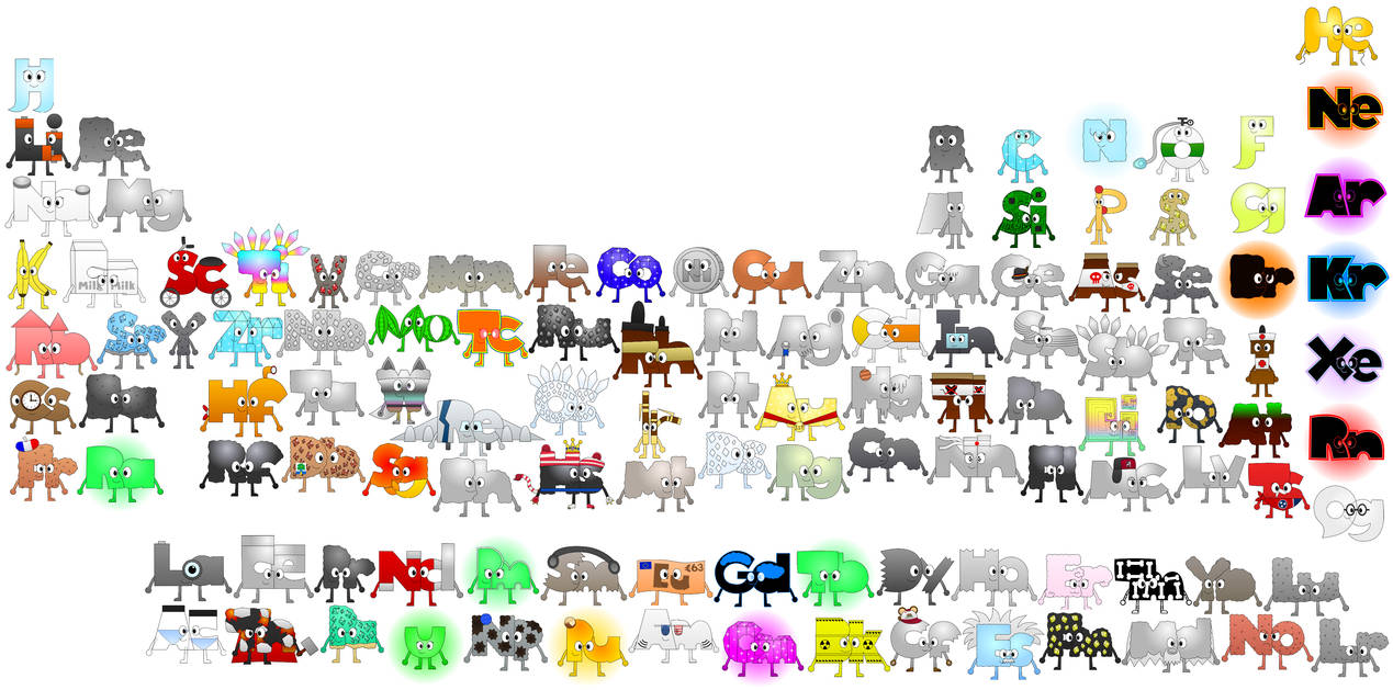 All Periodic Table Elementons (H - OG) by PurblueTube75 on DeviantArt