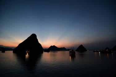 Sunset at Halong Bay