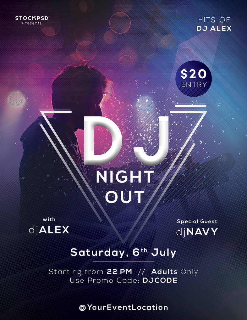 DJ Night Out Free PSD Poster Template by FreebieFlyers on DeviantArt dj-night-out-free-psd-poster-template-by-freebieflyers-on-deviantart